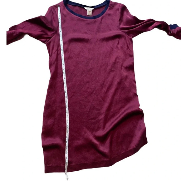 Sundance Maroon 100% Silk Long Sleeve Shift Dress Size Medium - Picture 7 of 11